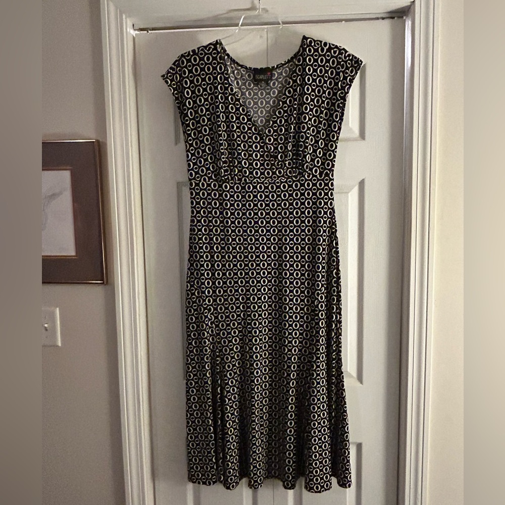 Scarlett black and white midi dress